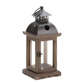 10015421 ACCENT PLUS Monticello Candle Lantern Pine Wood Iron