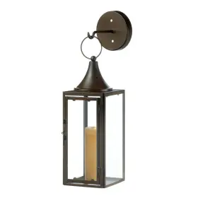 10017534 ACCENT PLUS Gatehouse Candle Lantern Iron Glass