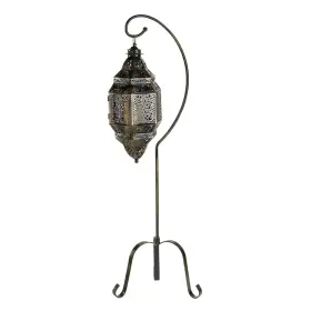 12575 ACCENT PLUS Iron Candle Lantern Stand Moroccan Cutouts