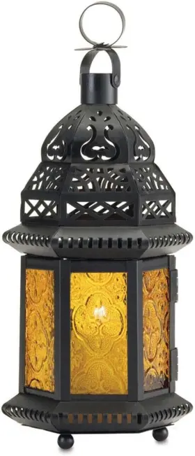 37437 ACCENT PLUS Glass Moroccan Lantern High Multicolor #3