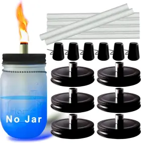736542583403 AIKEVE Mason Jar Tabletop Torches Pack Mouth