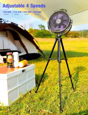 798623818798 AIRBITION Camping Fan Rechargeable Tripod Tent #2