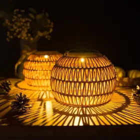 KF61912-SO ALL FORTUNE Solar Lanterns Waterproof Rattan KF61912-SO ALL FORTUNE Solar Lanterns Waterproof Rattan