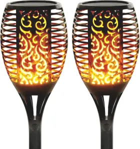 SK3K AMBARET Solar Torch Flicking Flame Pathway Lights