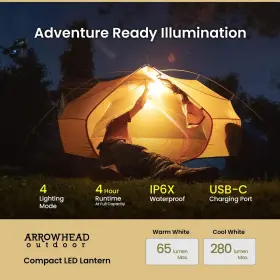 EP08377G ARROWHEAD OUTDOOR Led Camping Lantern Lighting Usb #2