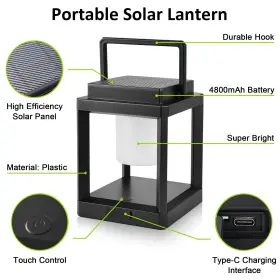 VR2001 BRIMMEL Table Lamp Led Solar Lantern Rechargeable #3