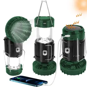 LANTERN-GREEN002 BUGPASS Solar Camping Lanterns Fan Rec