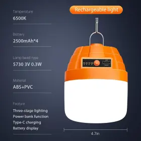 726082542756 BULLISHMAN Rechargeable Led Camping Lantern Tent #2