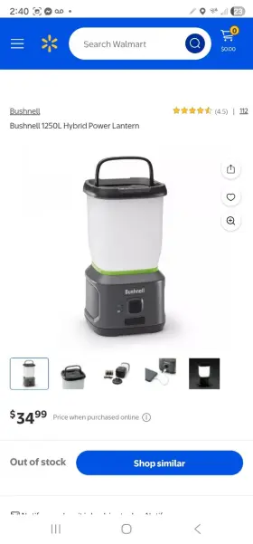 1250L BUSHNELL Hybrid Power Lantern Rechargeable
