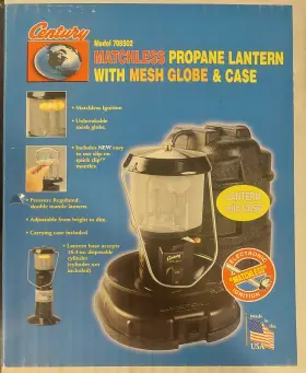708502 CENTURY Matchless Propane Lantern Mesh Globe Nos