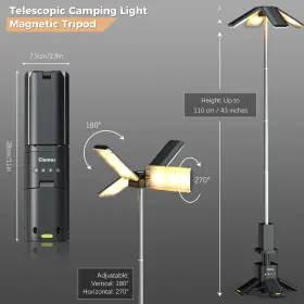 796926616219 CLEMAS Telescopic Camping Lights Rechargeable #2