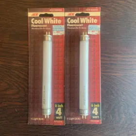 Coleman 082901015208 Ace 6 Inch Fluorescent Tubes 4w Replacement Bulbs Miniature Pin Base Lantern 2 Vtg