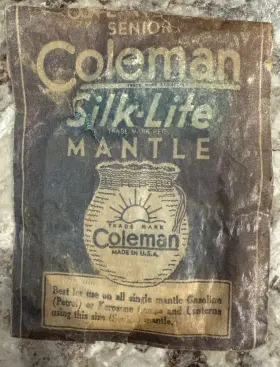 1950-045 COLEMAN Nos Silk Lite Mantle Wax Paper Senior