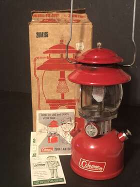 220A195 COLEMAN Lantern Box Papers Single Mantle Kerosene