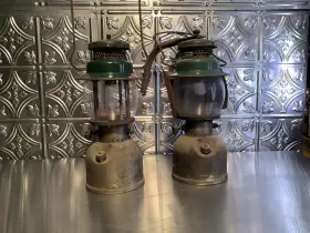 242A COLEMAN Pyrex Globe Lanterns
