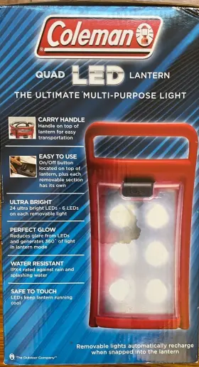 2555551150 COLEMAN Quad Led Lantern Running