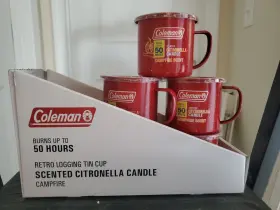 368093772236 COLEMAN Pack Citronella Candle Tin Cup Campfire