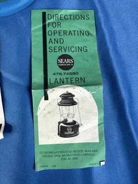 476.745 COLEMAN Sears Roebuck Lantern Manual Box #3
