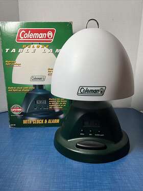 5372700 COLEMAN Deluxe Table Lamp Lantern Clock Alarm
