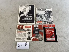 6E78 COLEMAN Lantern Booklets Advertisements Manuals Guides