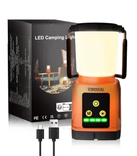 LYD-ORANGE-1P CRODIAL Led Camping Lantern Rechargeable Power