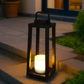Y7437T16BK03A DANCYHOME Solar Lantern Frame Flickering Led