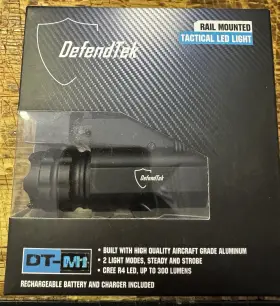 DT-M1 DEFENDTEK Rechargeable Tactical Led Rail Gun Flashlight