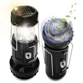 PEC00616X2-DS DIBMS Solar Camping Fan Lantern Usb Rech