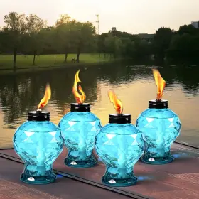 BLG-4P DIKAIDA Pack Glass Table Torch Citronella Top Torches