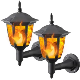 BD23216-2 DYNAMING Pack Solar Flame Wall Lanterns