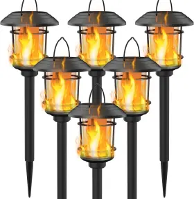 DC23403-6 DYNAMING Pack Solar Flame Torch Lights Dual