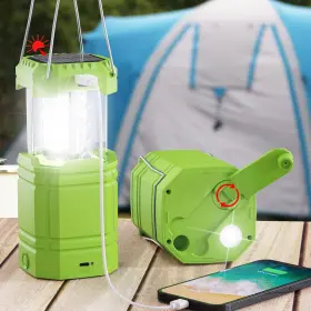 M-CL1000-GREEN-NEW E-COMMERCE CO Crank Solar Camping Lantern