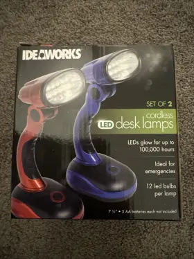 JB6173 EDMUNDS Ideaworks Cordless Battery Led Desk Lamp Set