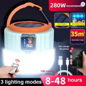 W508BLUE ESMARTER Solar Led Camping Light Remote Rechargeable