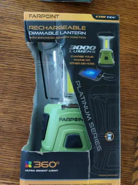 413119 FARPOINT Plantinum Rechargeable Lantern Memory Ultra