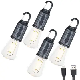 NL-CAMP-CONICAL-4PK FESTIVE LIVING Pack Rechargeable Led Tent