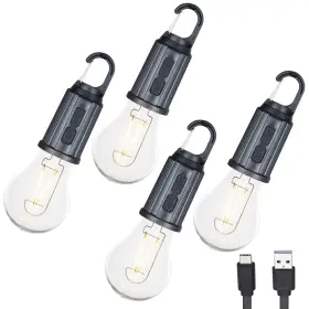 NL-CAMP-GLOBE-4PK FESTIVE LIVING Pack Rechargeable Camping