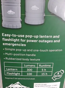 810080490017 FLASH Pop Up Lantern Flashlight Cascade Mountain #3