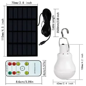 748521550665 FLRONGSUN Solar Bulb Light Camping Led Lantern #2