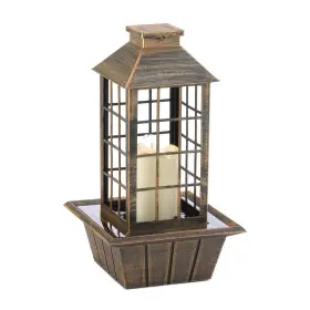 10019066 GALLERY OF LIGHT Bronzed Lantern Tabletop Fountain