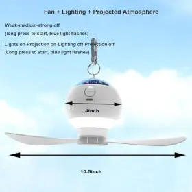 614167771552 HEIVMIR Usb Fan Light Rechargeable Camping #3
