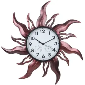 Hobyluby Yf49090107 Large Outdoor Clock With Thermometer And Humidity - Silent Non-ticking Sun Outd
