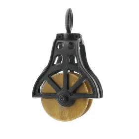 646964069549 HOMART Cast Iron Wood Pulley Antique