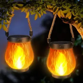 B0DMFB66BZ IBAYCON Solar Lanterns Lights Flickering Flame