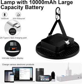 313052736729 IODOO Ourdoor Camping Lantern Lamp Usb Led Lig #3
