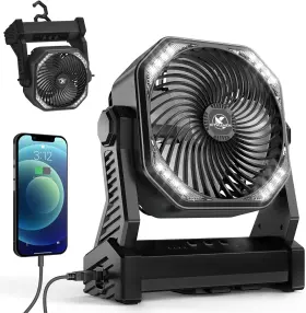 726084179349 KITWLEMEN Camping Fan Led Lantern Rechargeable