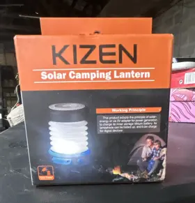 Kizen B01l4whoy2 Solar Camping Lantern Led Rechargeable Collapsible Emergency Blue