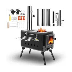 KK-OU01-S001 KUNGKA Wood Burning Tent Stove Steel Chimney Ho