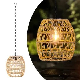 HSL1276.V0 LAREKOOK Solar Chandelier Natural Rattan Lanterns