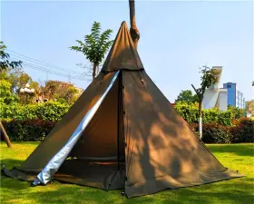 Yiye-wjat LATOURREG Waterproof Camping Pentagonal Teepee Tent